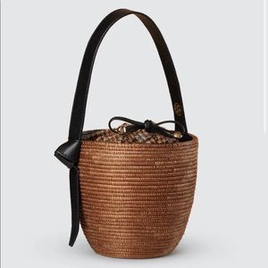 Cesta Collective Pail Woven Basket Bag Jane Birkin Rouje